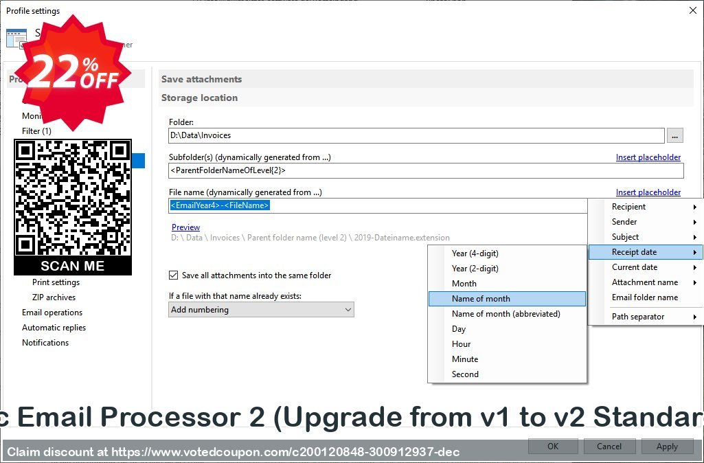 Automatic Email Processor 2, Upgrade from v1 to v2 Standard Edition  Coupon, discount Coupon code Automatic Email Processor 2 (Upgrade from v1 to v2 Standard Edition). Promotion: Automatic Email Processor 2 (Upgrade from v1 to v2 Standard Edition) offer from Gillmeister Software