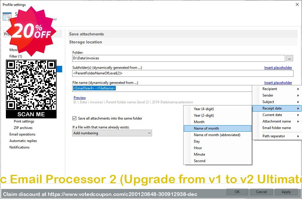 Automatic Email Processor 2, Upgrade from v1 to v2 Ultimate Edition  Coupon, discount Coupon code Automatic Email Processor 2 (Upgrade from v1 to v2 Ultimate Edition). Promotion: Automatic Email Processor 2 (Upgrade from v1 to v2 Ultimate Edition) offer from Gillmeister Software