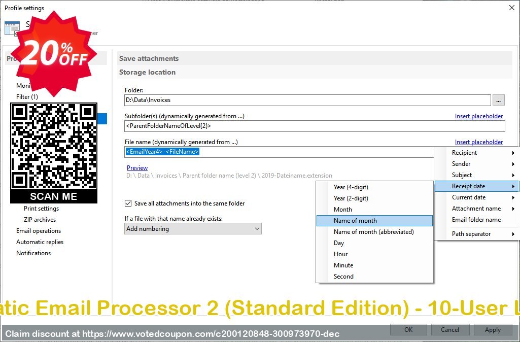 Automatic Email Processor 2, Standard Edition - 10-User Plan Coupon, discount Coupon code Automatic Email Processor 2 (Standard Edition) - 10-User License. Promotion: Automatic Email Processor 2 (Standard Edition) - 10-User License offer from Gillmeister Software