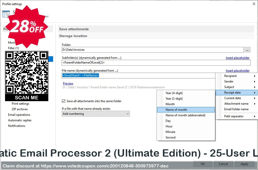 Automatic Email Processor 2, Ultimate Edition - 25-User Plan Coupon, discount Coupon code Automatic Email Processor 2 (Ultimate Edition) - 25-User License. Promotion: Automatic Email Processor 2 (Ultimate Edition) - 25-User License offer from Gillmeister Software