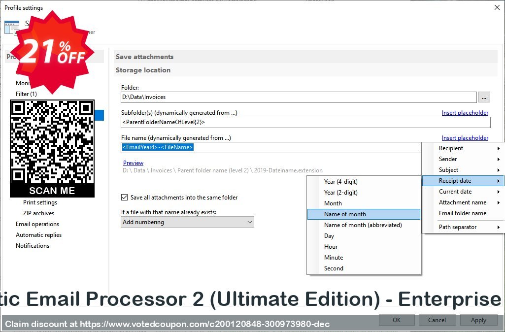 Automatic Email Processor 2, Ultimate Edition - Enterprise Plan Coupon, discount Coupon code Automatic Email Processor 2 (Ultimate Edition) - Enterprise License. Promotion: Automatic Email Processor 2 (Ultimate Edition) - Enterprise License offer from Gillmeister Software