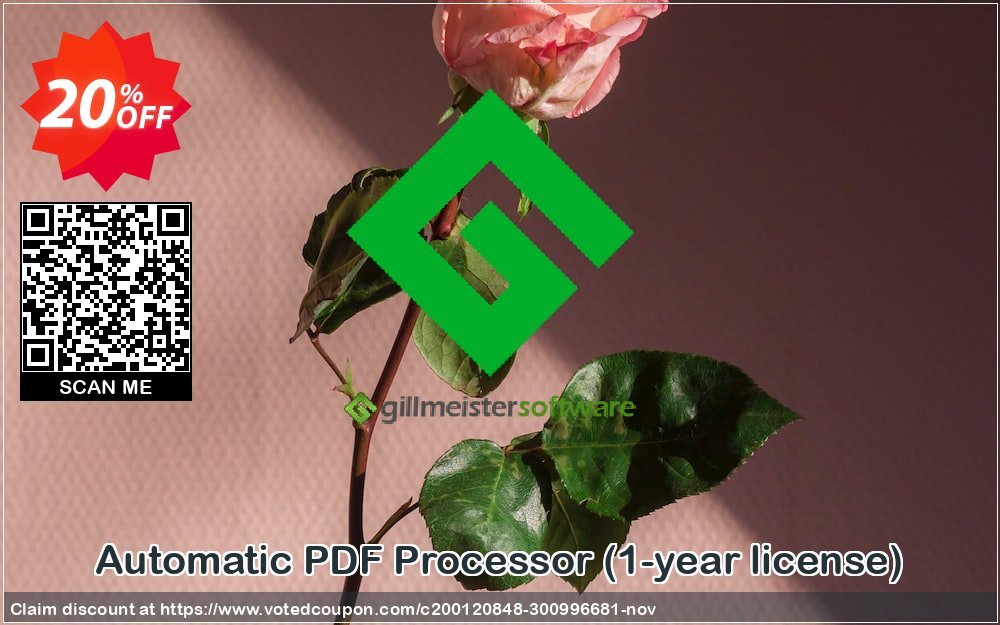 Automatic PDF Processor, 1-year Plan  Coupon, discount Coupon code Automatic PDF Processor (1-year license). Promotion: Automatic PDF Processor (1-year license) offer from Gillmeister Software