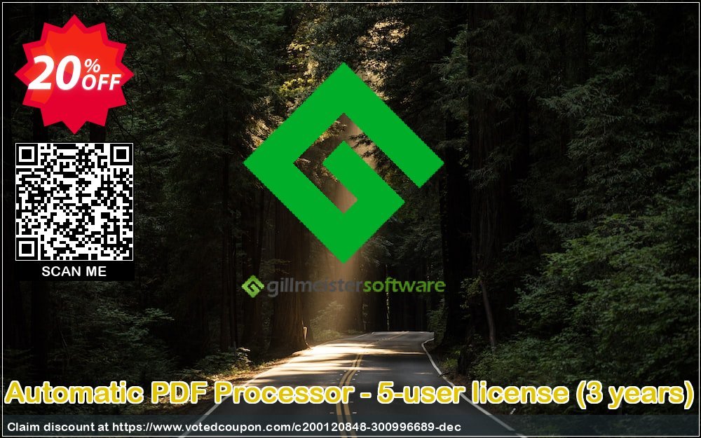 Automatic PDF Processor - 5-user Plan, 3 years  Coupon, discount Coupon code Automatic PDF Processor - 5-user license (3 years). Promotion: Automatic PDF Processor - 5-user license (3 years) offer from Gillmeister Software
