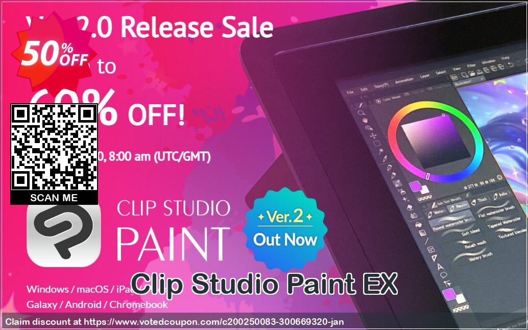 Clip Studio Paint EX Coupon, discount 50% OFF Clip Studio Paint EX, verified. Promotion: Formidable discount code of Clip Studio Paint EX, tested & approved
