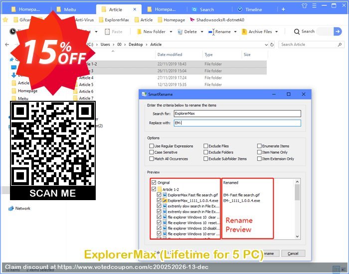 ExplorerMax, Lifetime for 5 PC  Coupon, discount 15% OFF ExplorerMax (Lifetime for 5 PC), verified. Promotion: Big sales code of ExplorerMax (Lifetime for 5 PC), tested & approved