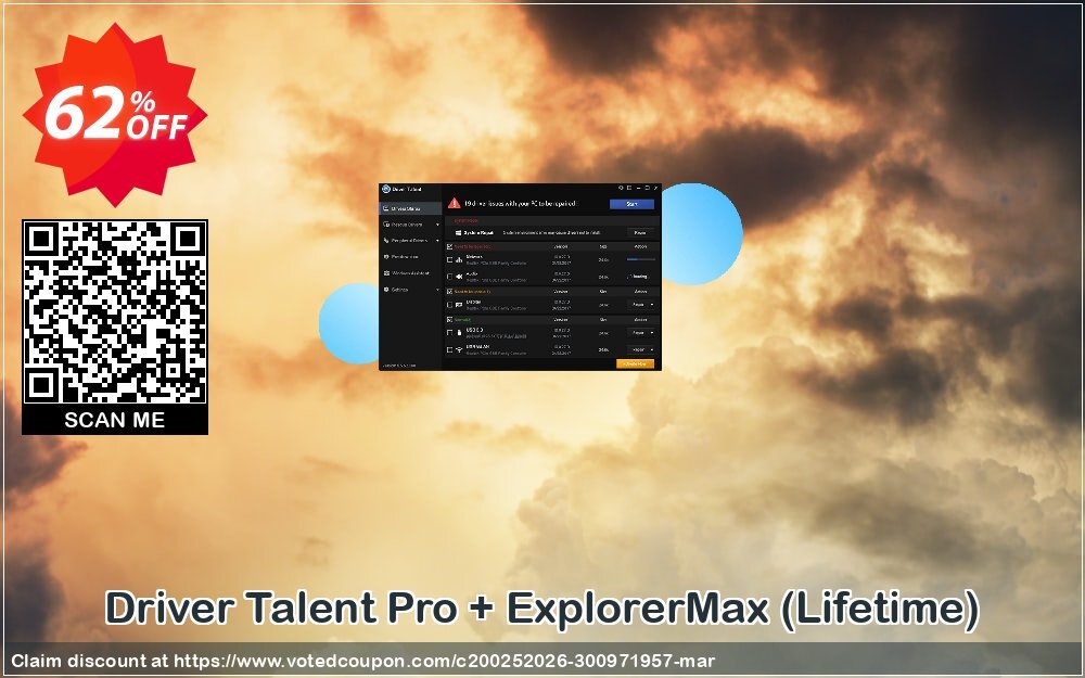 Driver Talent Pro + ExplorerMax, Lifetime  Coupon, discount 61% OFF Driver Talent Pro + ExplorerMax (Lifetime), verified. Promotion: Big sales code of Driver Talent Pro + ExplorerMax (Lifetime), tested & approved