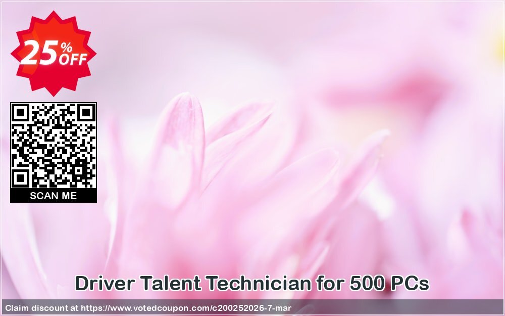 Driver Talent Technician for 500 PCs Coupon, discount 25% OFF Driver Talent Technician for 500 PCs, verified. Promotion: Big sales code of Driver Talent Technician for 500 PCs, tested & approved