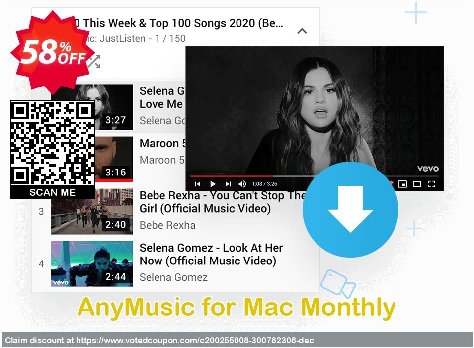 AnyMusic for MAC Monthly Coupon Code May 2024, 58% OFF - VotedCoupon