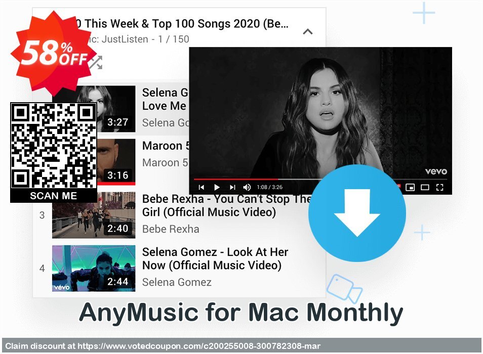 AnyMusic for MAC Monthly Coupon Code Apr 2024, 58% OFF - VotedCoupon