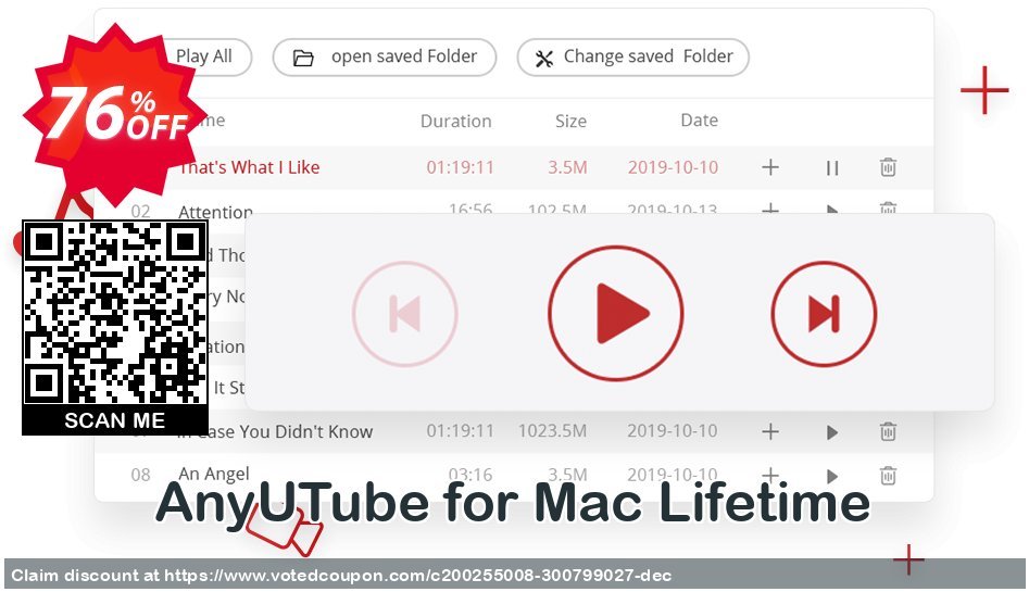 AnyUTube for MAC Lifetime Coupon, discount Coupon code AnyUTube Mac Lifetime. Promotion: AnyUTube Mac Lifetime offer from Amoyshare