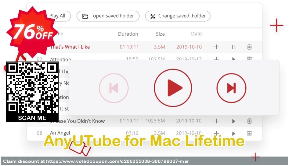 AnyUTube for MAC Lifetime Coupon, discount Coupon code AnyUTube Mac Lifetime. Promotion: AnyUTube Mac Lifetime offer from Amoyshare