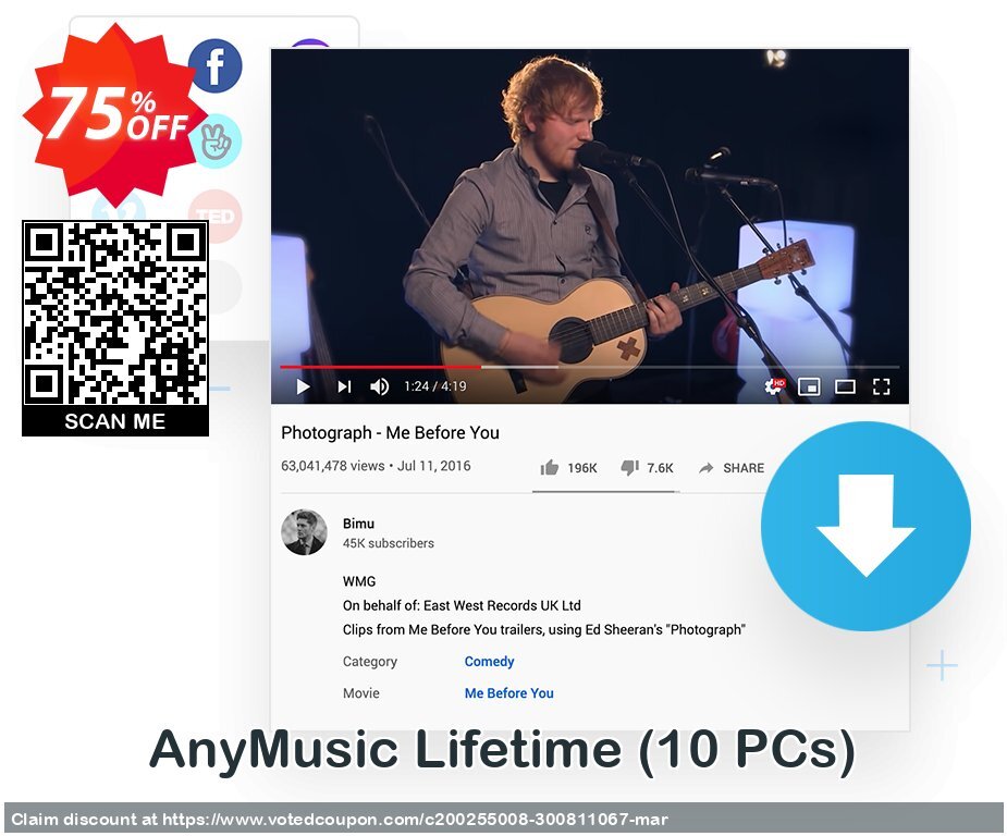 AnyMusic Lifetime, 10 PCs  Coupon Code Apr 2024, 75% OFF - VotedCoupon