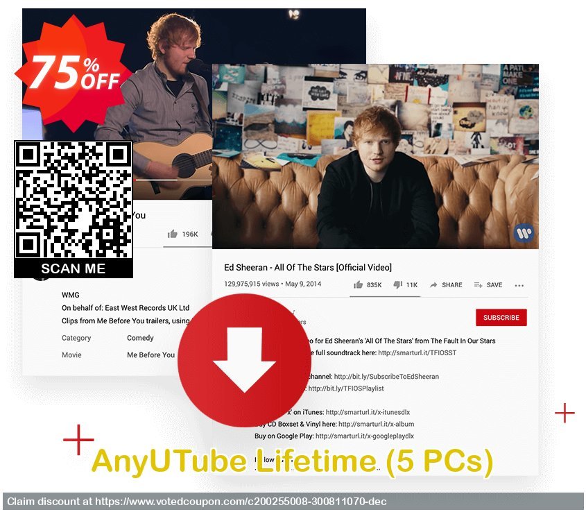 Get 50% OFF AnyUTube Win Lifetime, 5 PCs Coupon