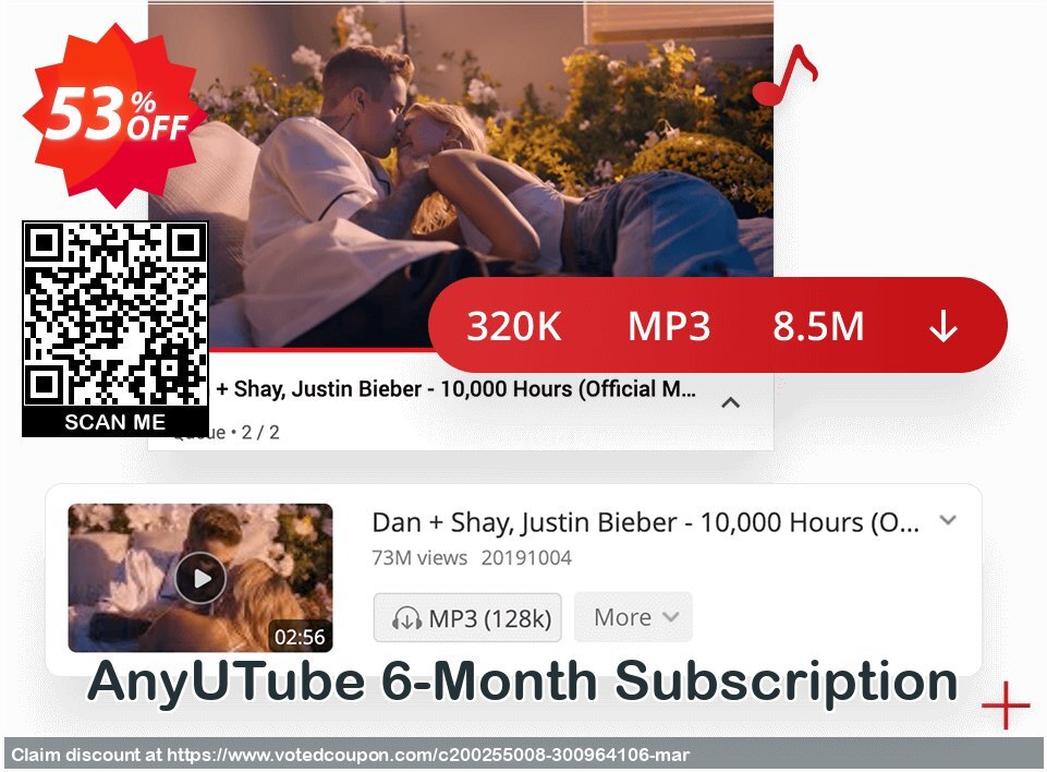 AnyUTube 6-Month Subscription Coupon Code May 2024, 53% OFF - VotedCoupon