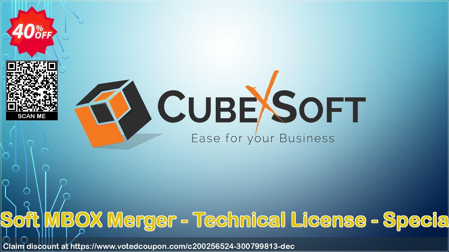 CubexSoft MBOX Merger - Technical Plan - Special Offer Coupon, discount Coupon code CubexSoft MBOX Merger - Technical License - Special Offer. Promotion: CubexSoft MBOX Merger - Technical License - Special Offer offer from CubexSoft Tools Pvt. Ltd.