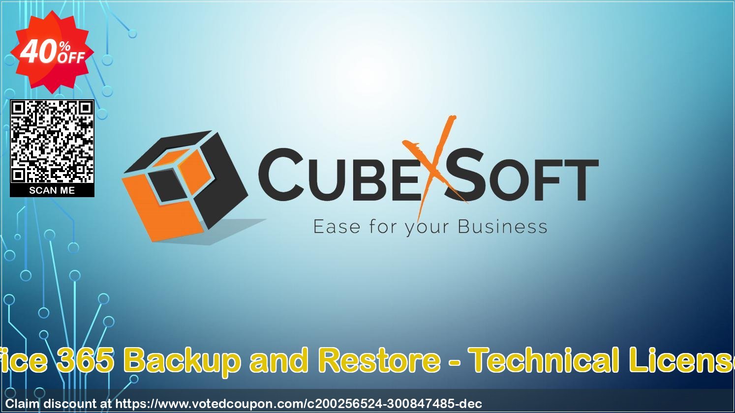 CubexSoft Office 365 Backup and Restore - Technical Plan, Discounted  Coupon, discount Coupon code CubexSoft Office 365 Backup and Restore - Technical License(Discounted). Promotion: CubexSoft Office 365 Backup and Restore - Technical License(Discounted) offer from CubexSoft Tools Pvt. Ltd.