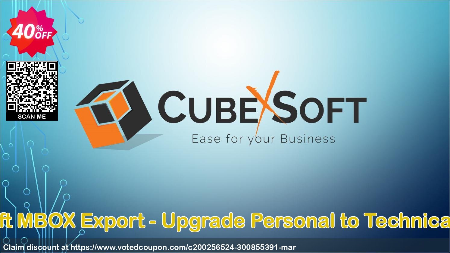 CubexSoft MBOX Export - Upgrade Personal to Technical Plan Coupon Code Apr 2024, 40% OFF - VotedCoupon