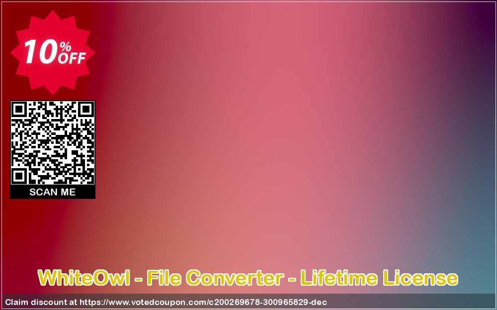 WhiteOwl - File Converter - Lifetime Plan Coupon, discount Coupon code WhiteOwl - File Converter - Lifetime License. Promotion: WhiteOwl - File Converter - Lifetime License offer from whiteowl