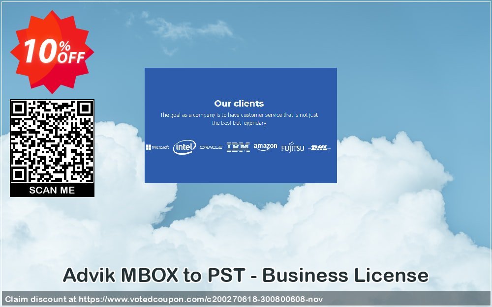 Advik MBOX to PST - Business Plan Coupon, discount Coupon code Advik MBOX to PST - Business License. Promotion: Advik MBOX to PST - Business License Exclusive offer 