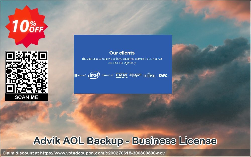 Advik AOL Backup - Business Plan Coupon, discount Coupon code Advik AOL Backup - Business License. Promotion: Advik AOL Backup - Business License Exclusive offer 