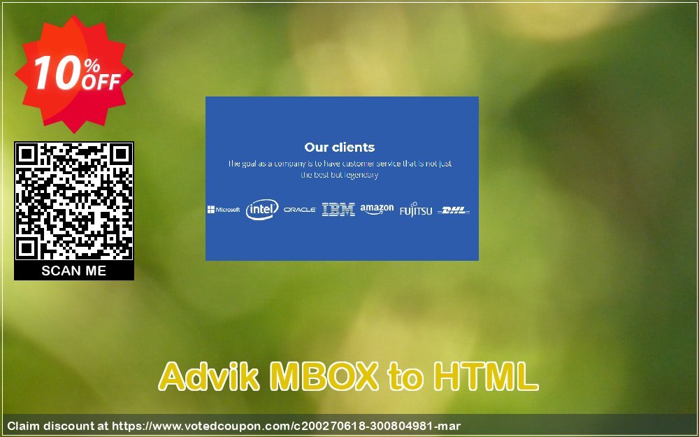 Advik MBOX to HTML Coupon, discount Coupon code Advik MBOX to HTML - Personal License. Promotion: Advik MBOX to HTML - Personal License Exclusive offer 