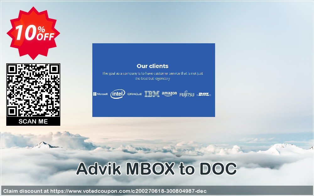 Advik MBOX to DOC Coupon, discount Coupon code Advik MBOX to DOC - Personal License. Promotion: Advik MBOX to DOC - Personal License Exclusive offer 