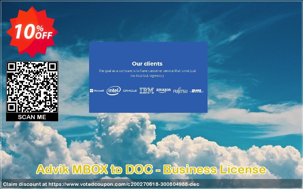 Advik MBOX to DOC - Business Plan Coupon, discount Coupon code Advik MBOX to DOC - Business License. Promotion: Advik MBOX to DOC - Business License Exclusive offer 