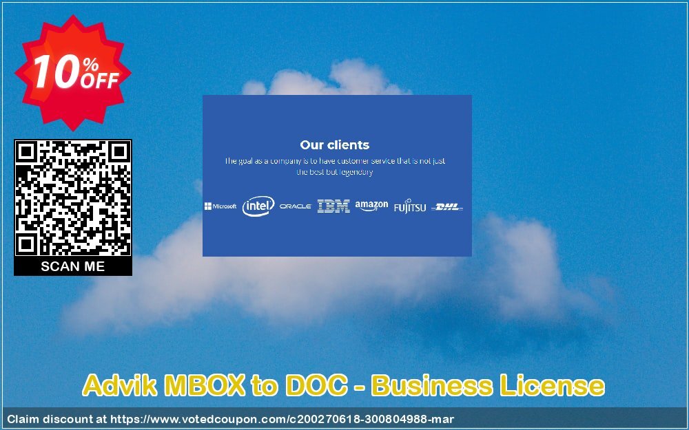 Advik MBOX to DOC - Business Plan Coupon, discount Coupon code Advik MBOX to DOC - Business License. Promotion: Advik MBOX to DOC - Business License Exclusive offer 