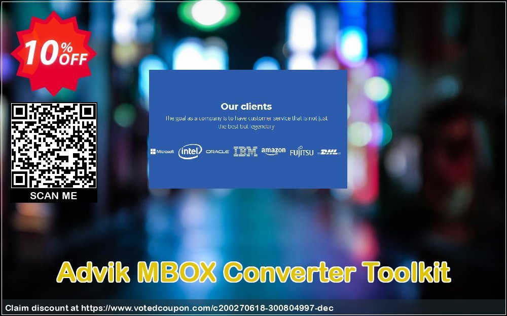 Advik MBOX Converter Toolkit Coupon, discount Coupon code Advik MBOX Converter Toolkit - Personal License. Promotion: Advik MBOX Converter Toolkit - Personal License Exclusive offer 