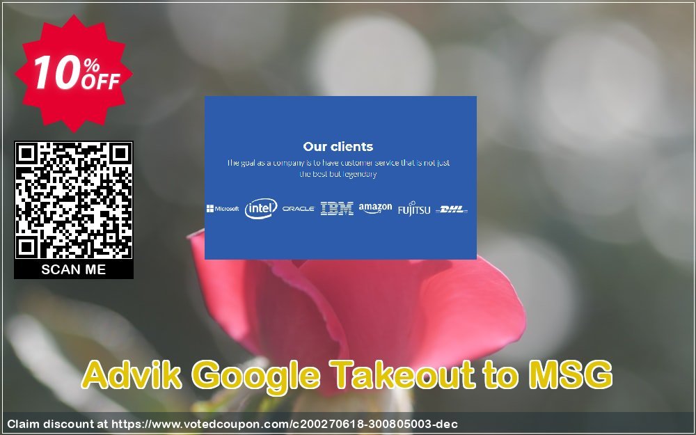 Advik Google Takeout to MSG Coupon, discount Coupon code Advik Google Takeout to MSG - Personal License. Promotion: Advik Google Takeout to MSG - Personal License Exclusive offer 