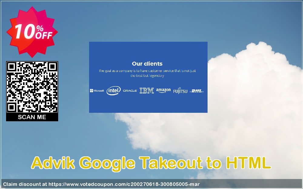 Advik Google Takeout to HTML Coupon, discount Coupon code Advik Google Takeout to HTML - Personal License. Promotion: Advik Google Takeout to HTML - Personal License Exclusive offer 