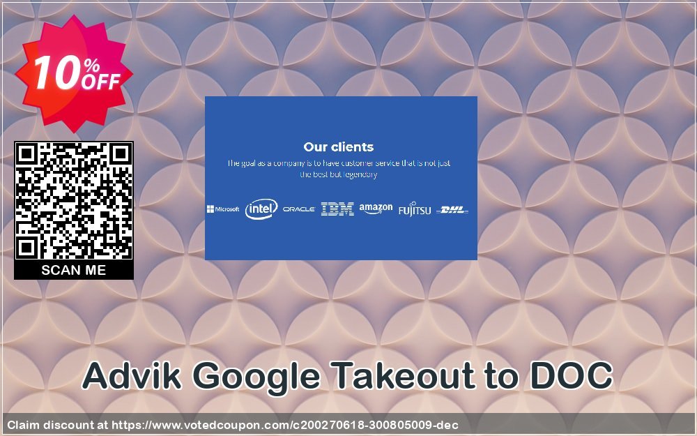 Advik Google Takeout to DOC Coupon, discount Coupon code Advik Google Takeout to DOC - Personal License. Promotion: Advik Google Takeout to DOC - Personal License Exclusive offer 