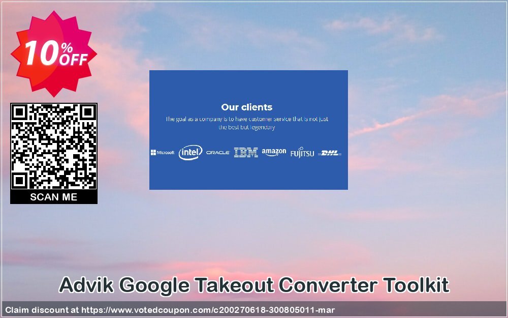 Advik Google Takeout Converter Toolkit Coupon, discount Coupon code Advik Google Takeout Converter Toolkit - Personal License. Promotion: Advik Google Takeout Converter Toolkit - Personal License Exclusive offer 