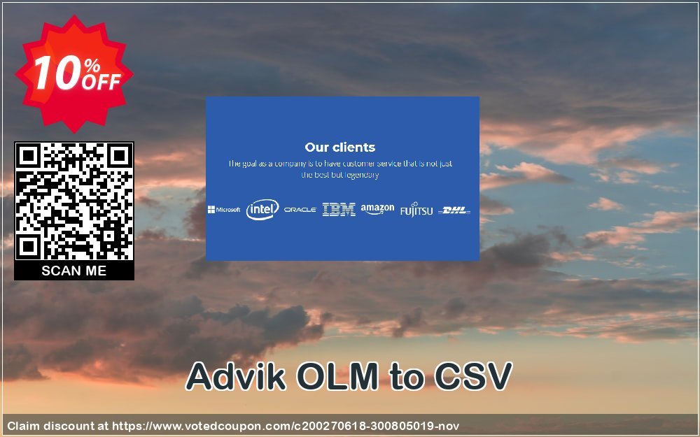Advik OLM to CSV Coupon, discount Coupon code Advik OLM to CSV - Personal License. Promotion: Advik OLM to CSV - Personal License Exclusive offer 