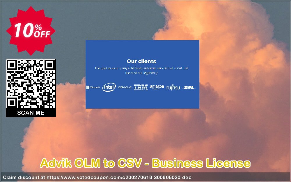 Advik OLM to CSV - Business Plan Coupon, discount Coupon code Advik OLM to CSV - Business License. Promotion: Advik OLM to CSV - Business License Exclusive offer 