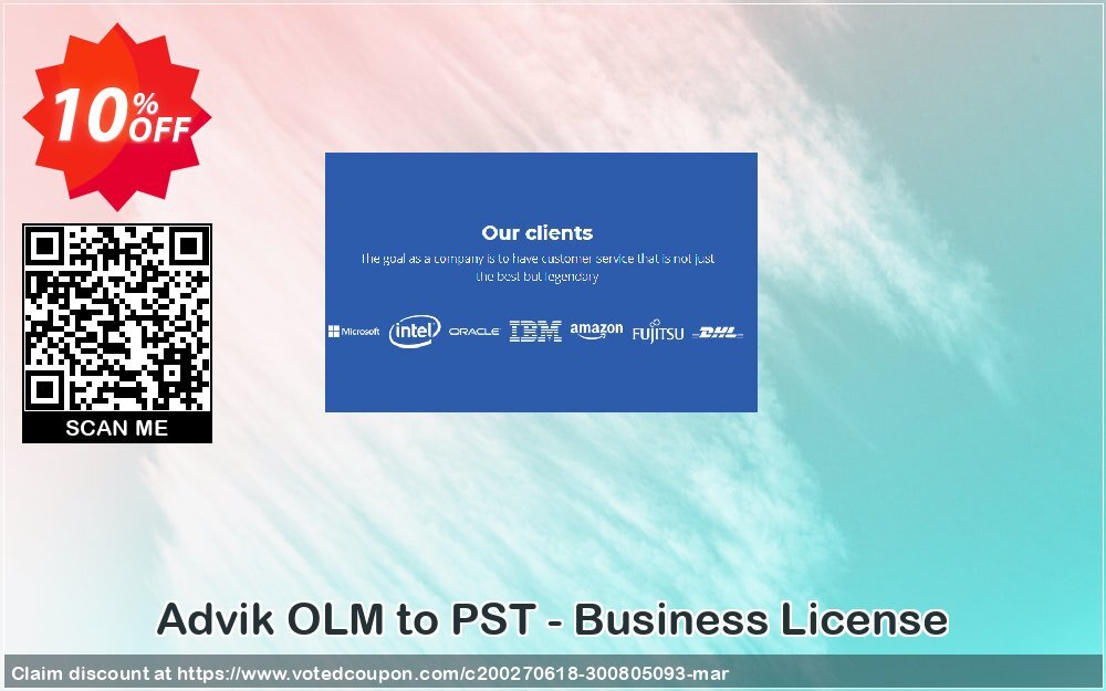 Advik OLM to PST - Business Plan Coupon, discount Coupon code Advik OLM to PST - Business License. Promotion: Advik OLM to PST - Business License Exclusive offer 