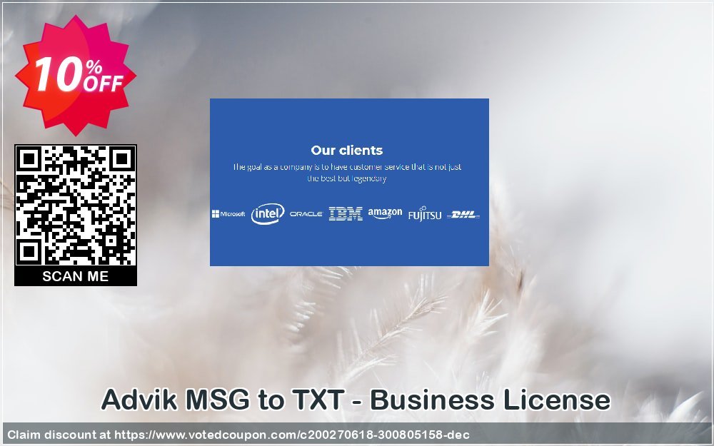 Advik MSG to TXT - Business Plan Coupon, discount Coupon code Advik MSG to TXT - Business License. Promotion: Advik MSG to TXT - Business License Exclusive offer 