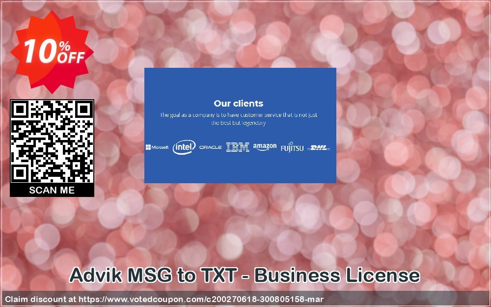 Advik MSG to TXT - Business Plan Coupon, discount Coupon code Advik MSG to TXT - Business License. Promotion: Advik MSG to TXT - Business License Exclusive offer 