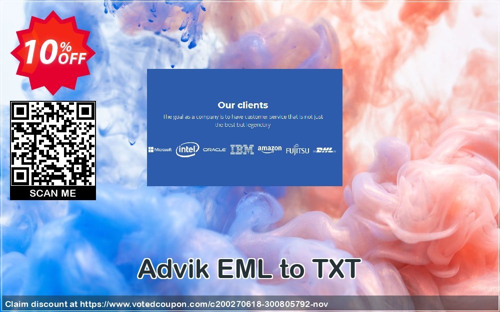 Advik EML to TXT Coupon, discount Coupon code Advik EML to TXT - Personal License. Promotion: Advik EML to TXT - Personal License Exclusive offer 