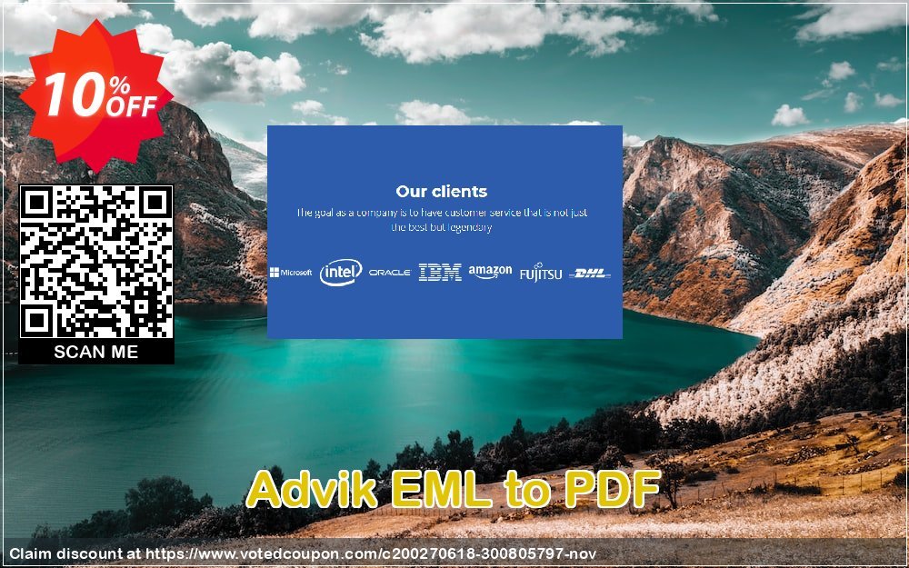Advik EML to PDF Coupon, discount Coupon code Advik EML to PDF - Personal License. Promotion: Advik EML to PDF - Personal License Exclusive offer 