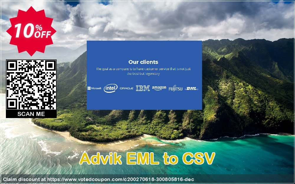 Advik EML to CSV Coupon, discount Coupon code Advik EML to CSV - Personal License. Promotion: Advik EML to CSV - Personal License Exclusive offer 