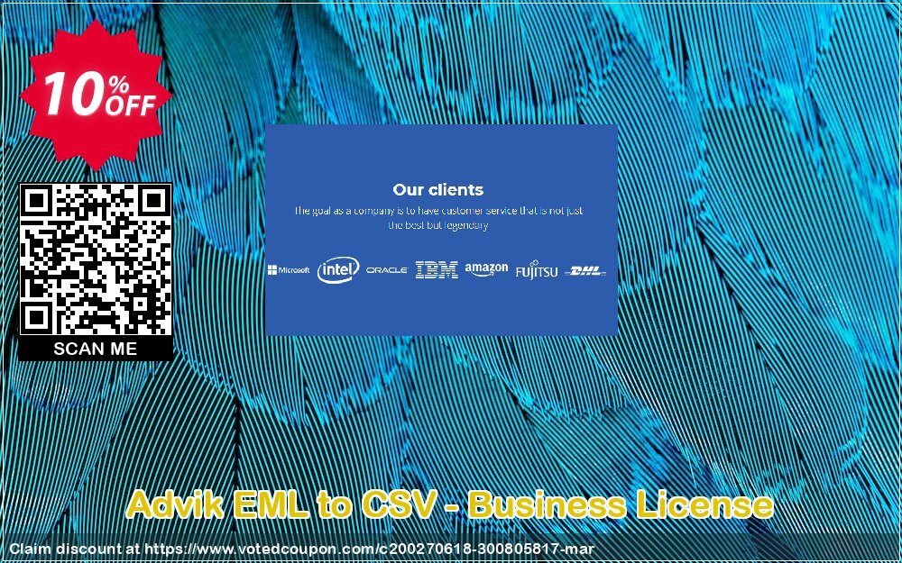 Advik EML to CSV - Business Plan Coupon, discount Coupon code Advik EML to CSV - Business License. Promotion: Advik EML to CSV - Business License Exclusive offer 