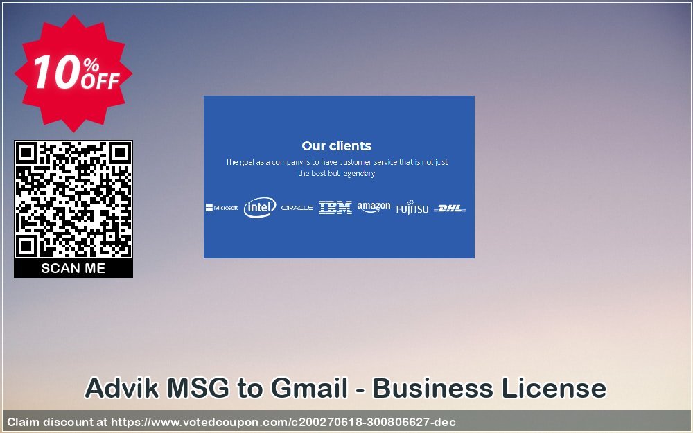 Advik MSG to Gmail - Business Plan Coupon, discount Coupon code Advik MSG to Gmail - Business License. Promotion: Advik MSG to Gmail - Business License Exclusive offer 