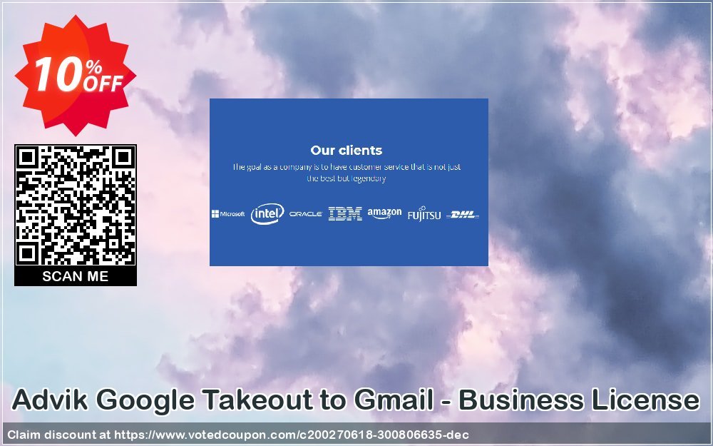 Advik Google Takeout to Gmail - Business Plan Coupon, discount Coupon code Advik Google Takeout to Gmail - Business License. Promotion: Advik Google Takeout to Gmail - Business License Exclusive offer 