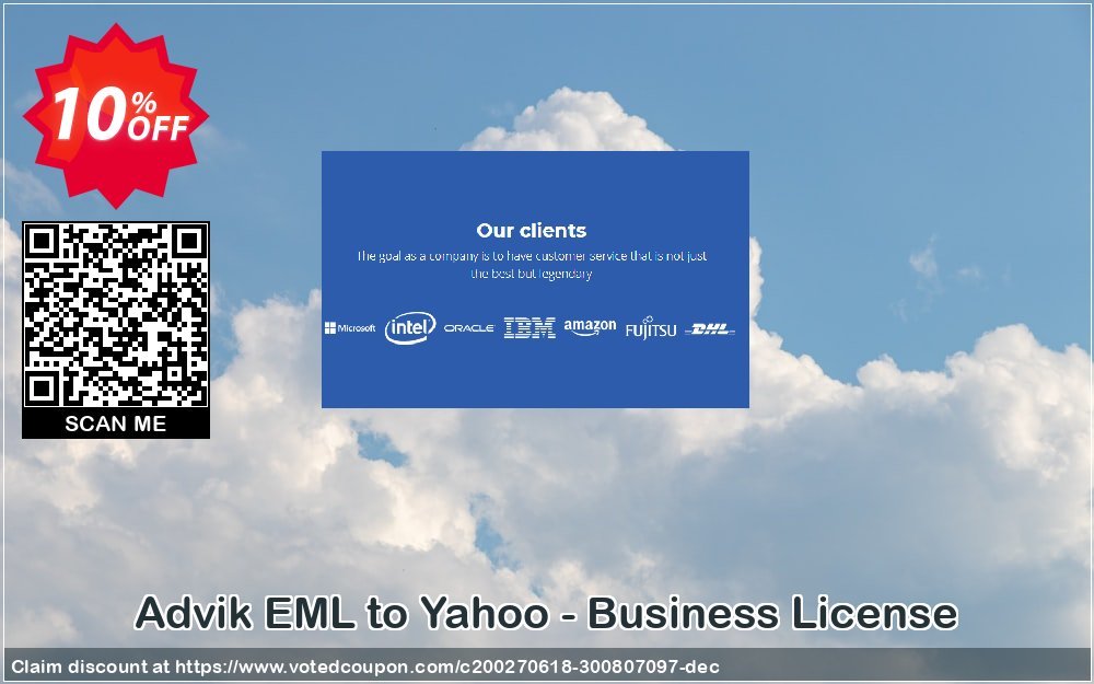 Advik EML to Yahoo - Business Plan Coupon, discount Coupon code Advik EML to Yahoo - Business License. Promotion: Advik EML to Yahoo - Business License Exclusive offer 