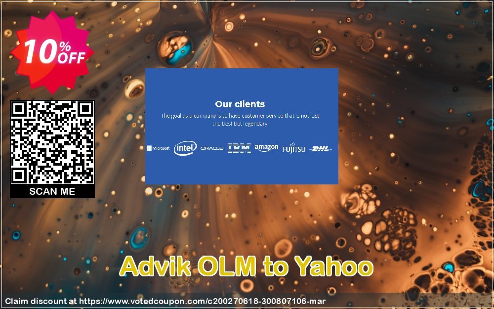 Advik OLM to Yahoo Coupon, discount Coupon code Advik OLM to Yahoo - Personal License. Promotion: Advik OLM to Yahoo - Personal License Exclusive offer 