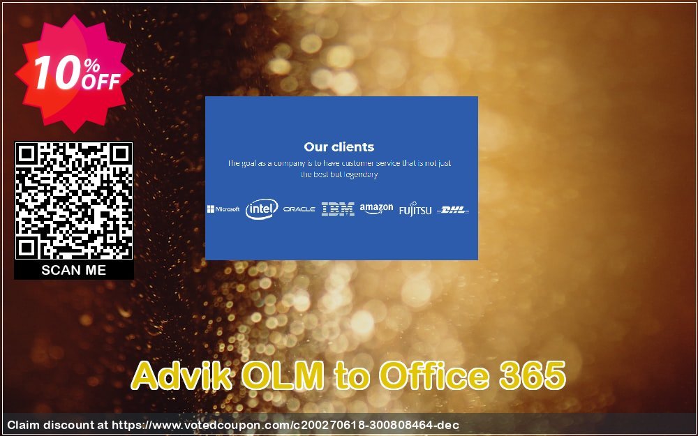 Advik OLM to Office 365 Coupon, discount Coupon code Advik OLM to Office 365 - Personal License. Promotion: Advik OLM to Office 365 - Personal License Exclusive offer 