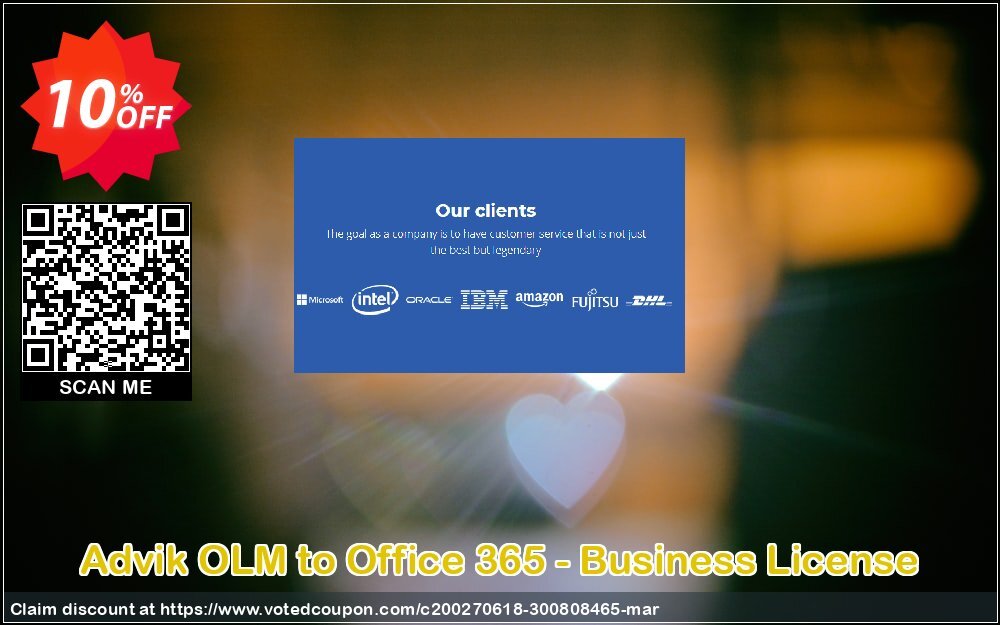 Advik OLM to Office 365 - Business Plan Coupon, discount Coupon code Advik OLM to Office 365 - Business License. Promotion: Advik OLM to Office 365 - Business License Exclusive offer 