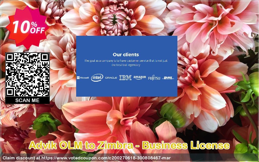 Advik OLM to Zimbra - Business Plan Coupon, discount Coupon code Advik OLM to Zimbra - Business License. Promotion: Advik OLM to Zimbra - Business License Exclusive offer 