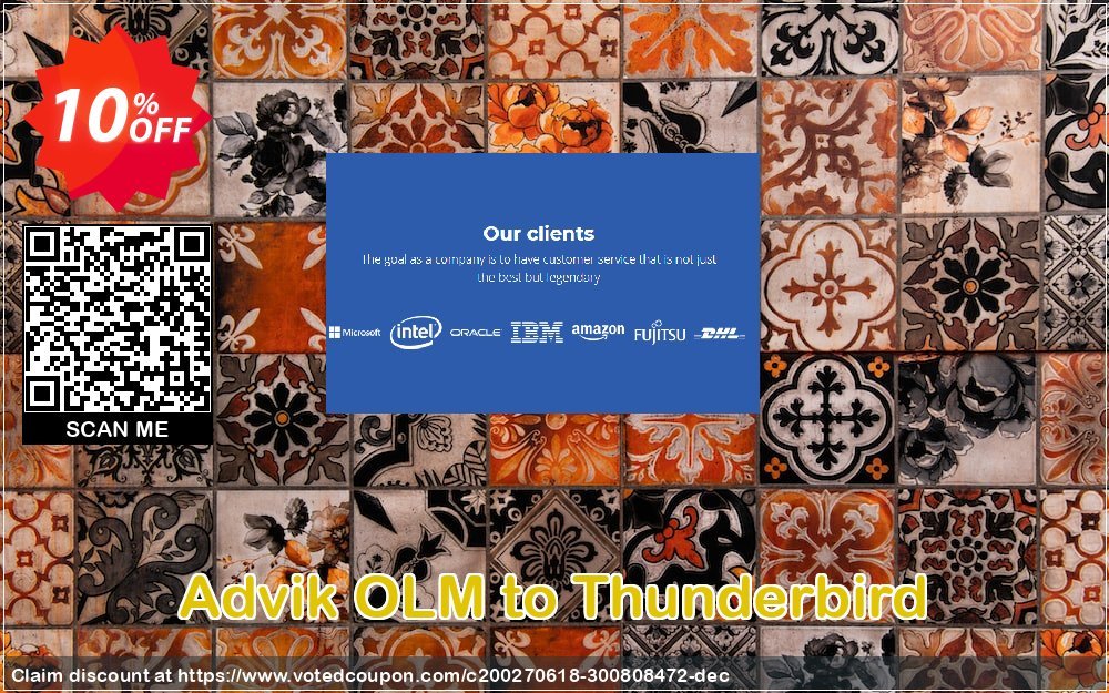 Advik OLM to Thunderbird Coupon, discount Coupon code Advik OLM to Thunderbird - Personal License. Promotion: Advik OLM to Thunderbird - Personal License Exclusive offer 